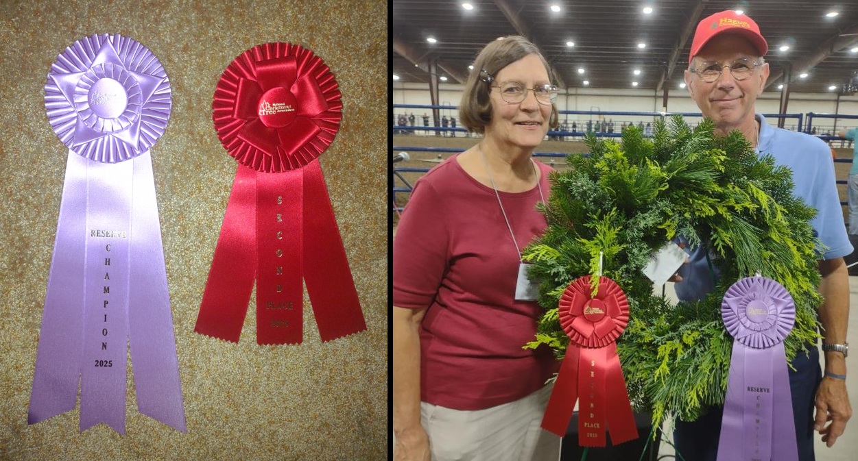 2025 National Christmas Tree Association Wreath Contest ribbons
